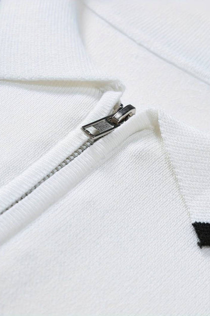 Polo Uomo Classica con Zip e Dettagli a Contrasto