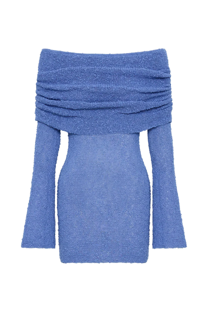 Abito Corto Donna Scollo Bardot Manica Corta