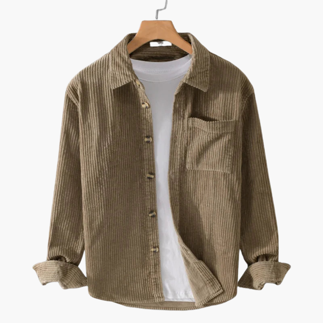 Camicia Uomo Taglie Forti Manica Lunga in Velluto