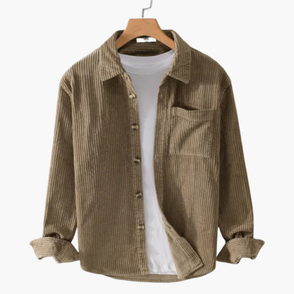 Camicia Uomo Taglie Forti Manica Lunga in Velluto