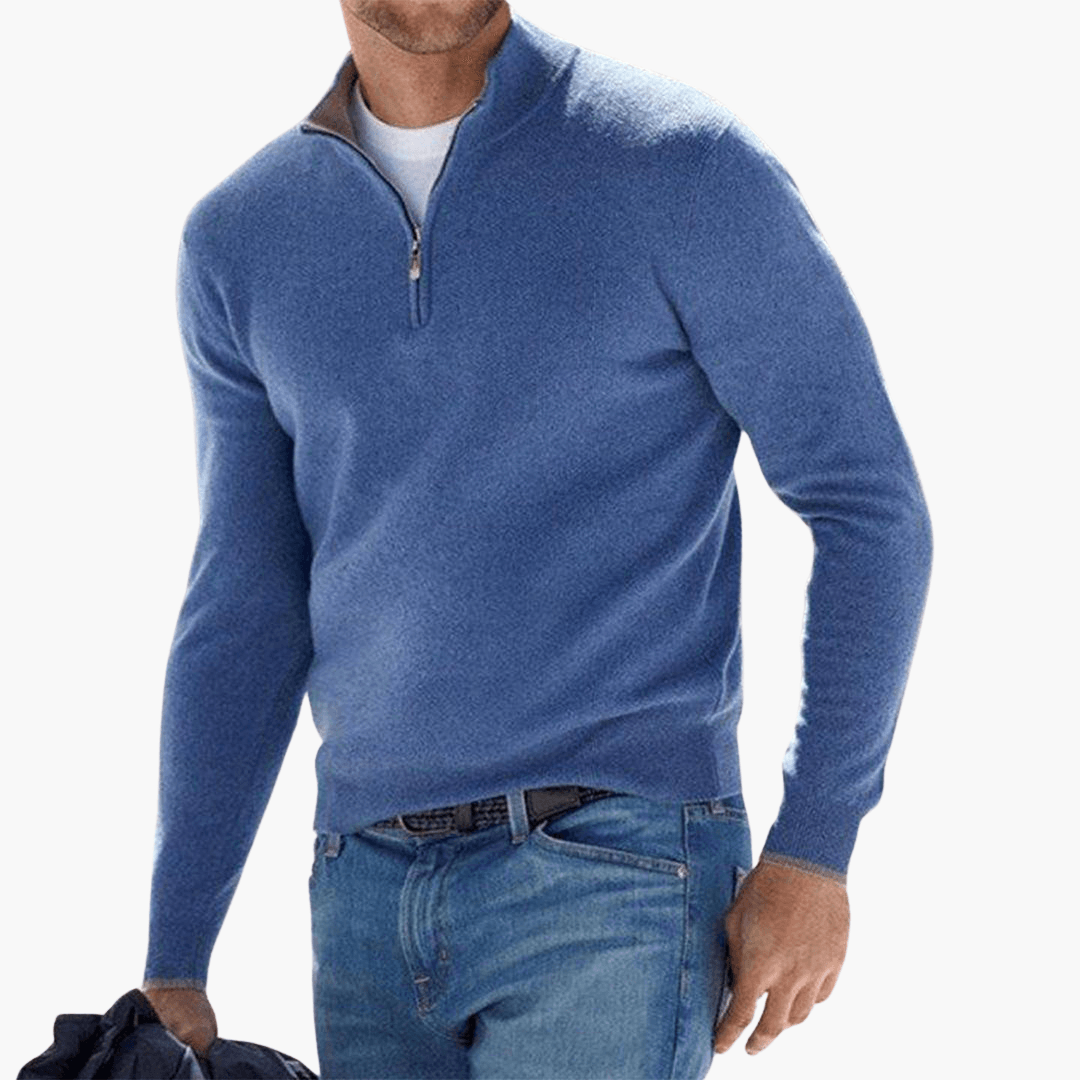Maglione Uomo con Zip Stile Moderno