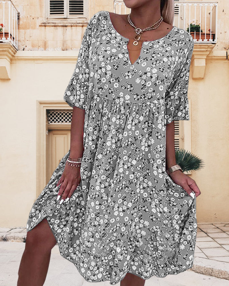 Abito Midi Donna Estivo Floreale Vestibilità Ampia - Brentozzi