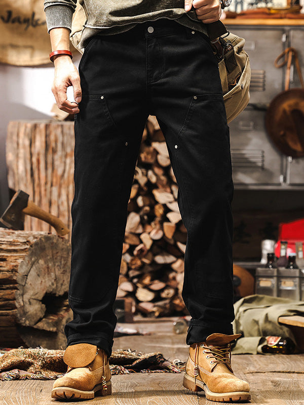 Pantaloni Cargo Uomo Tessuto Tecnico Taglio Dritto