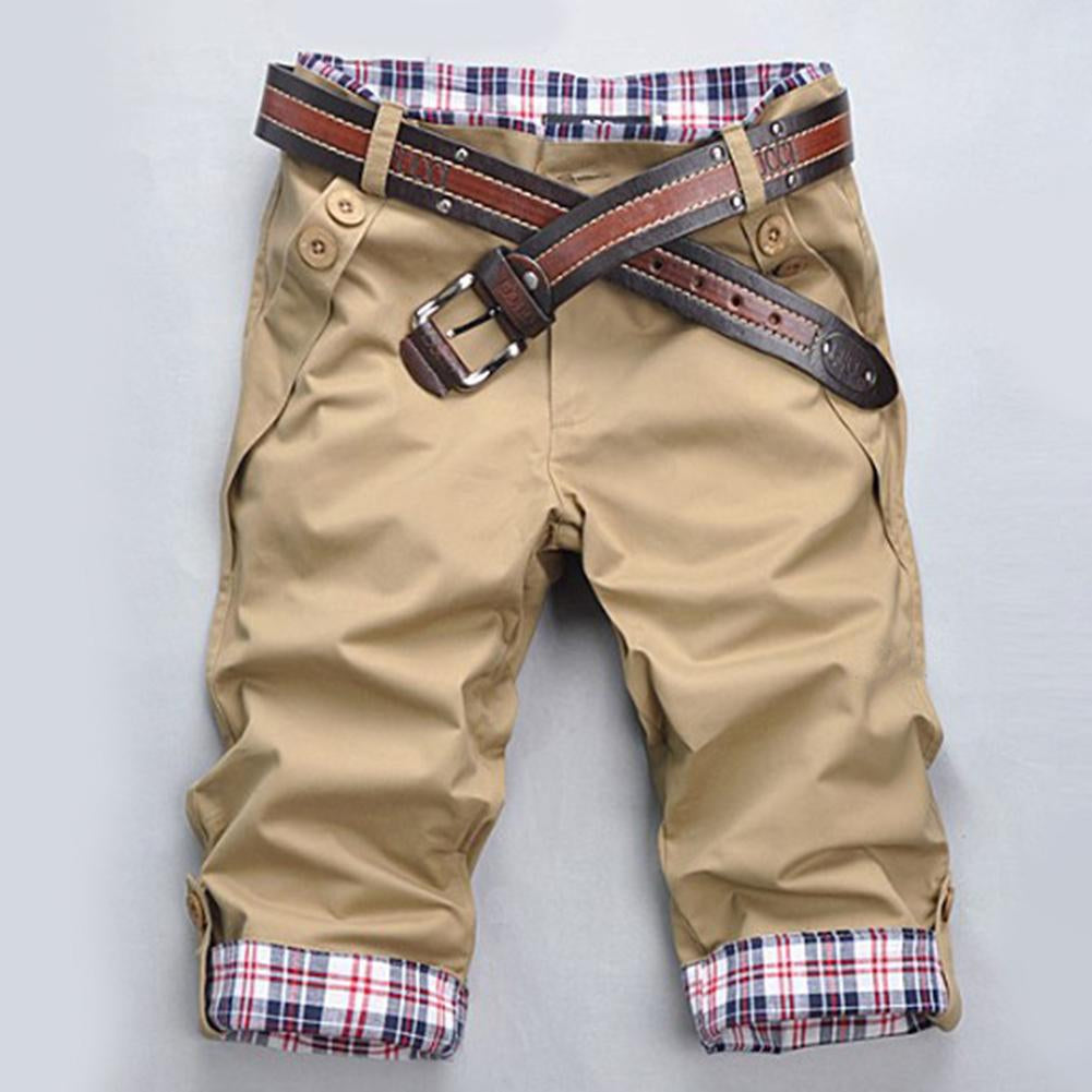 Shorts Donna con Cintura Tessuto a Quadri Vestibilità Regolare