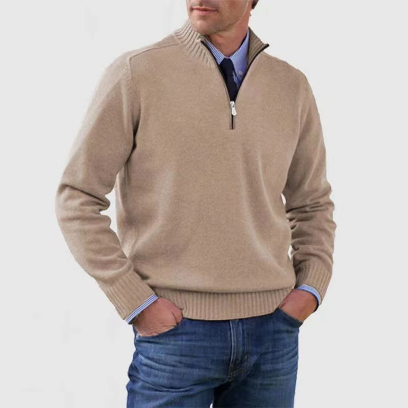 Maglione Uomo con Mezza Zip Caldo e Confortevole Stile