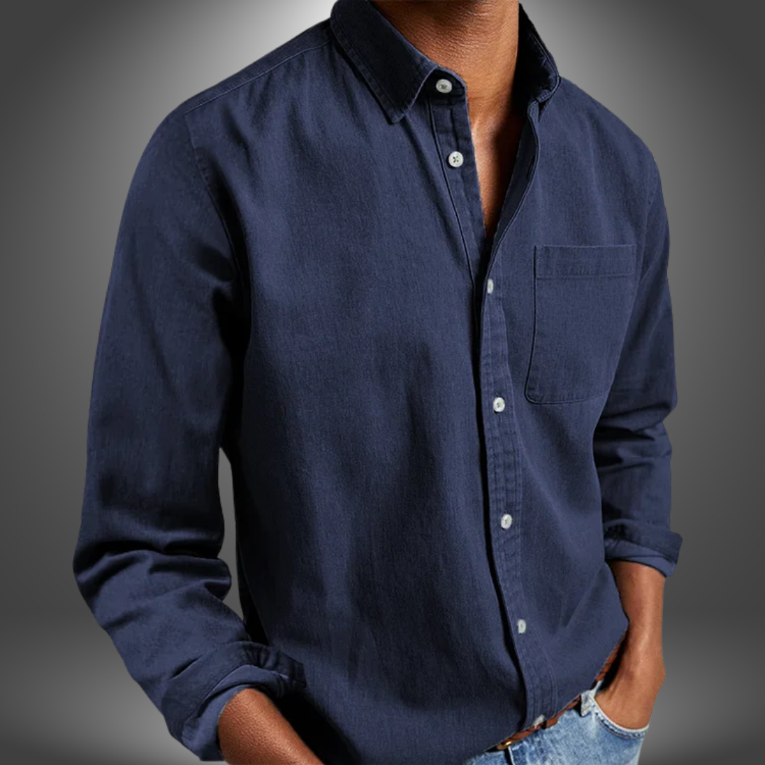 Camicia Uomo Manica Lunga con Tasca sul Petto