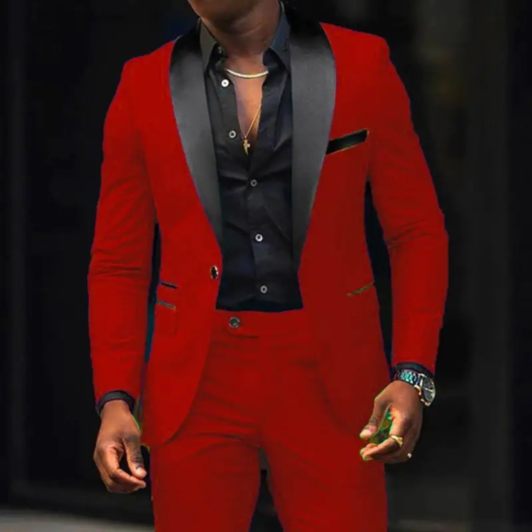 Abito Uomo Due Pezzi Rever in Satin