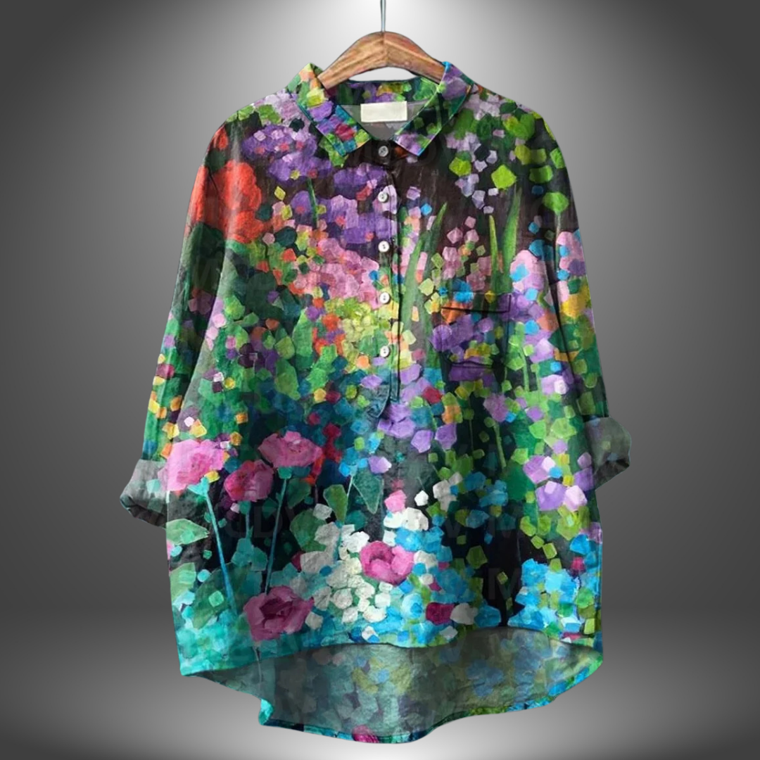 Camicia Donna Manica Lunga Fantasia Floreale - Brentozzi