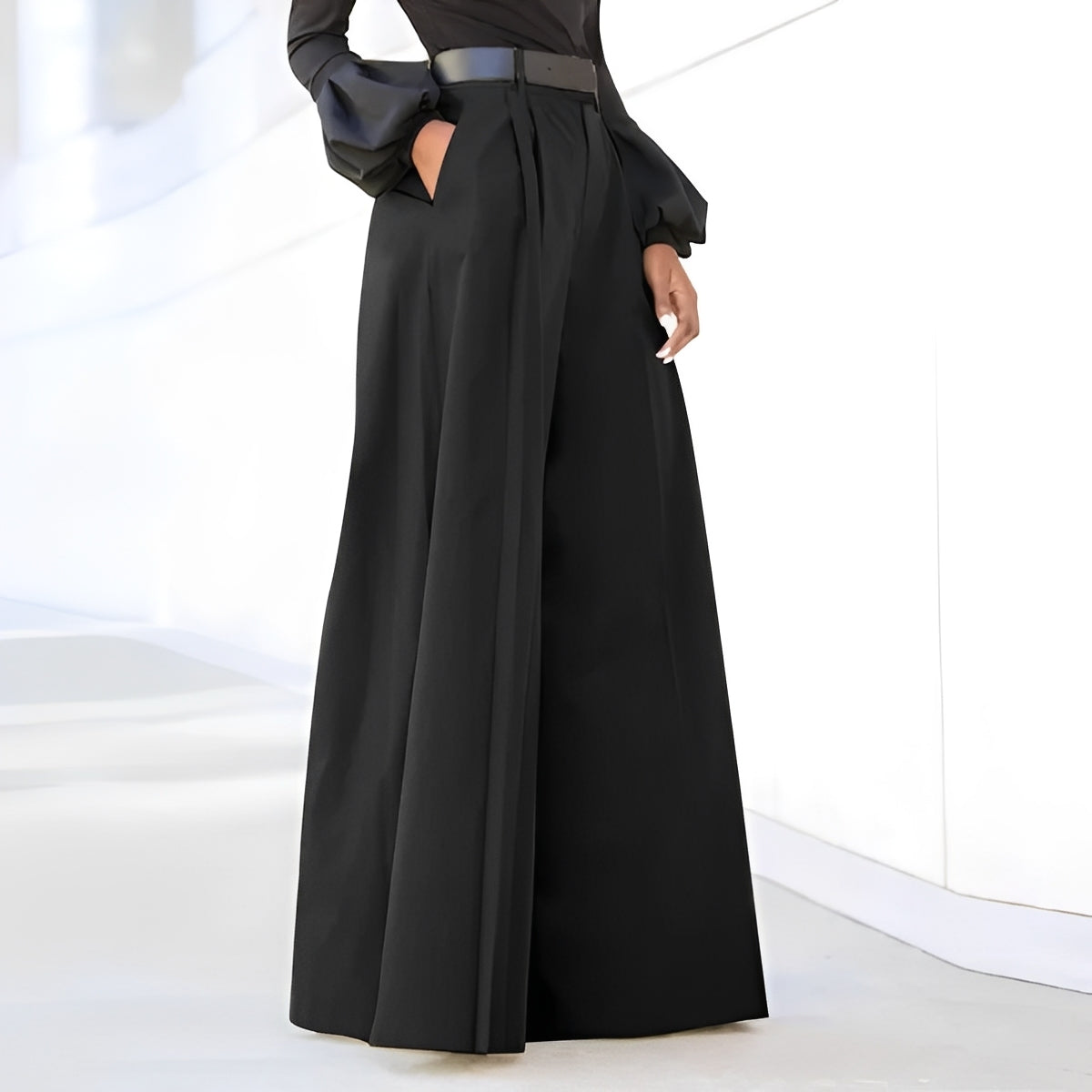 Pantaloni Donna Eleganti a Zampa Vestibilità Ampia