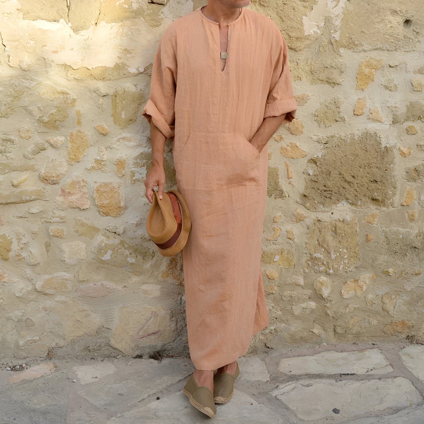 Abito Camicia Lungo Uomo con Spacco