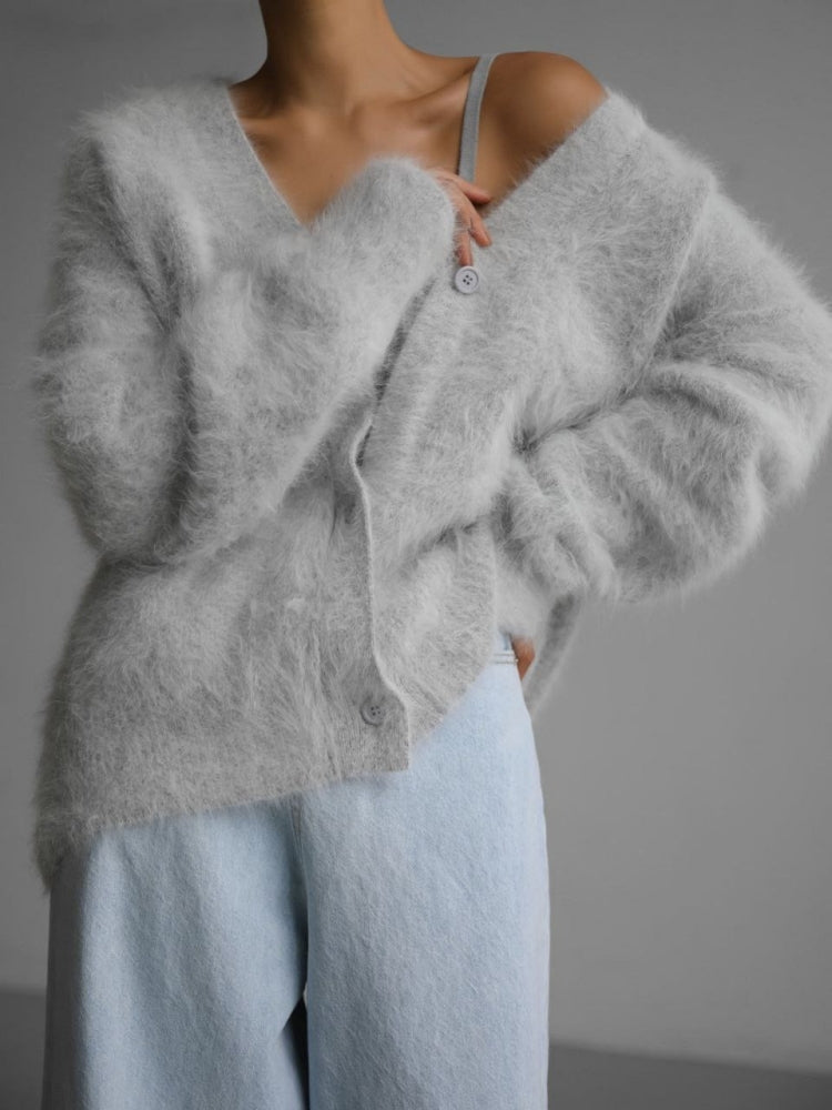 Cardigan Donna Vegan Maglia Lunga Manica Lunga