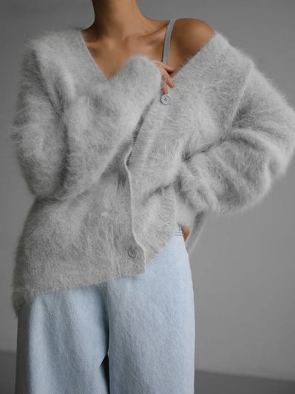 Cardigan Donna Vegan Maglia Lunga Manica Lunga