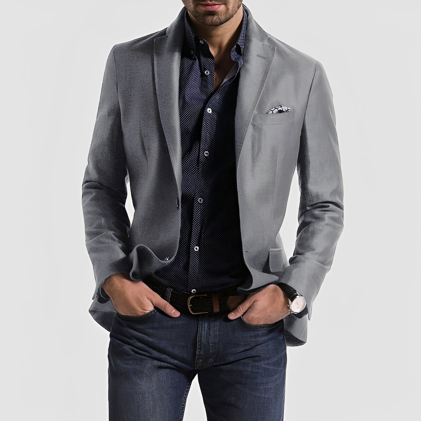 Blazer Uomo Elegante Doppio Bottone Slim Fit - Brentozzi