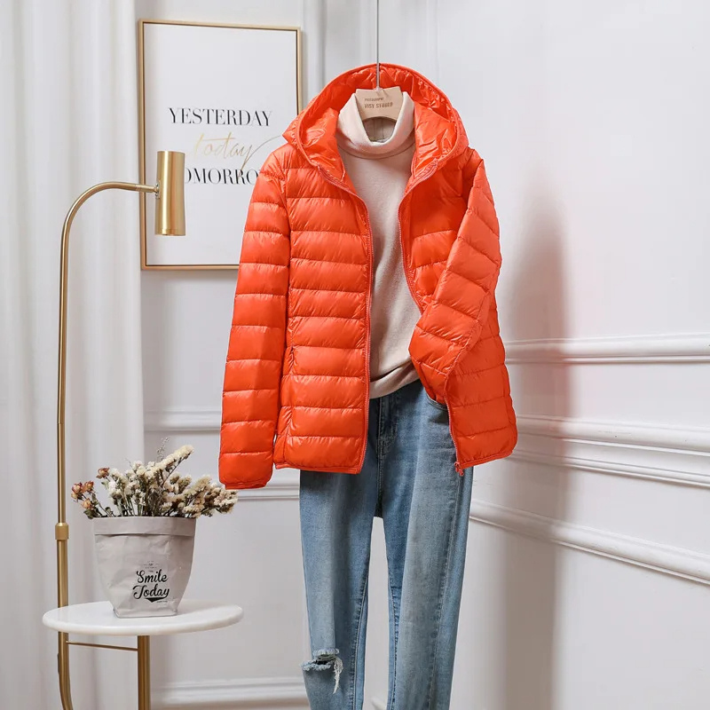 Piumino Donna con Cappuccio e Chiusura Zip