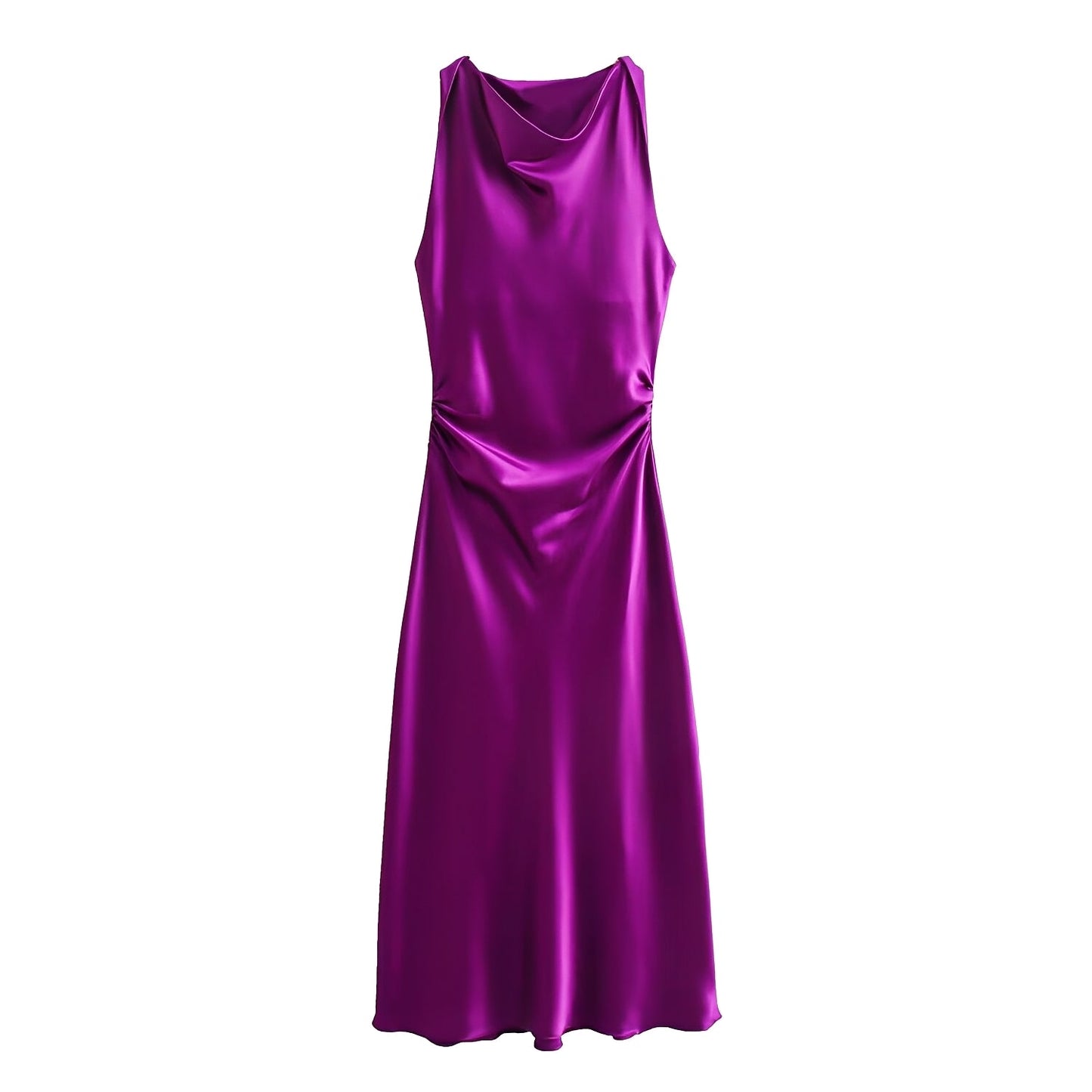 Abito Midi Donna Elegante Scollo Halter