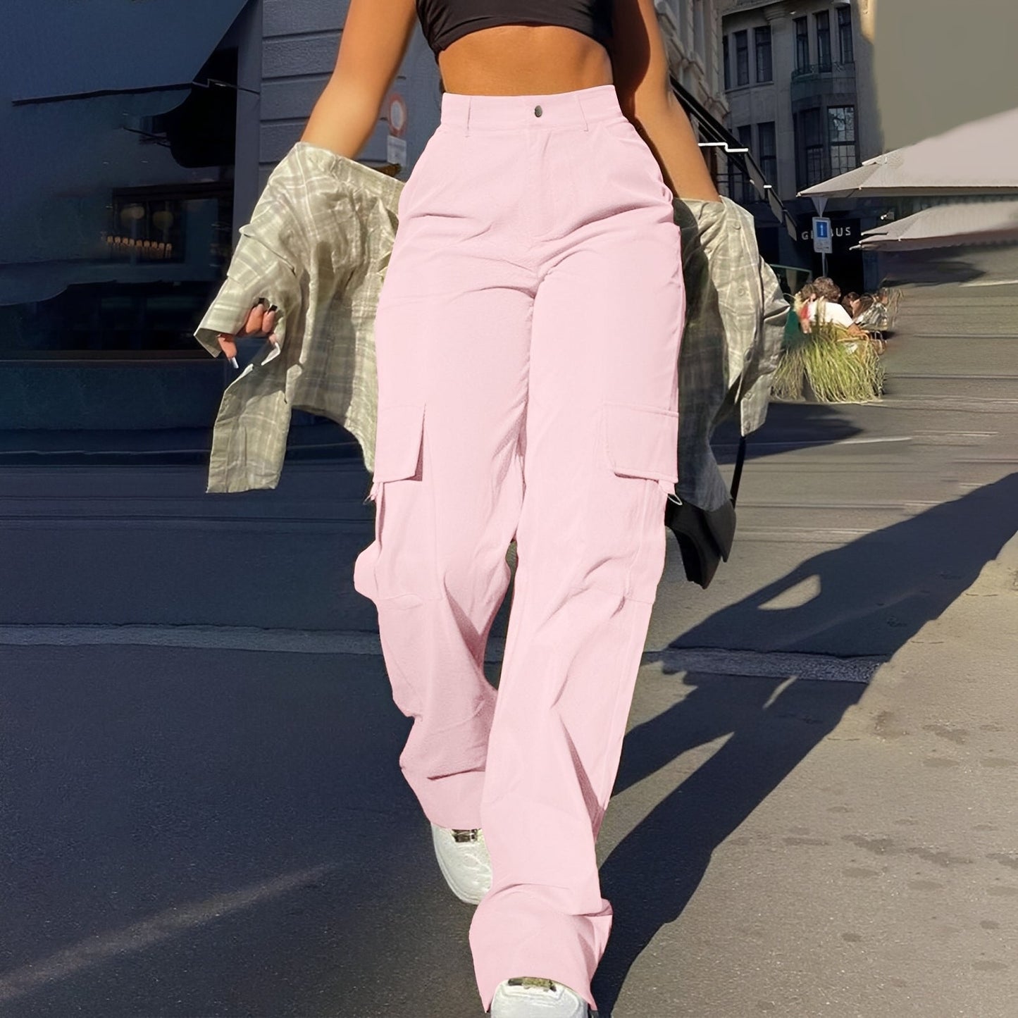Pantaloni Cargo Donna Vita Alta Comodi