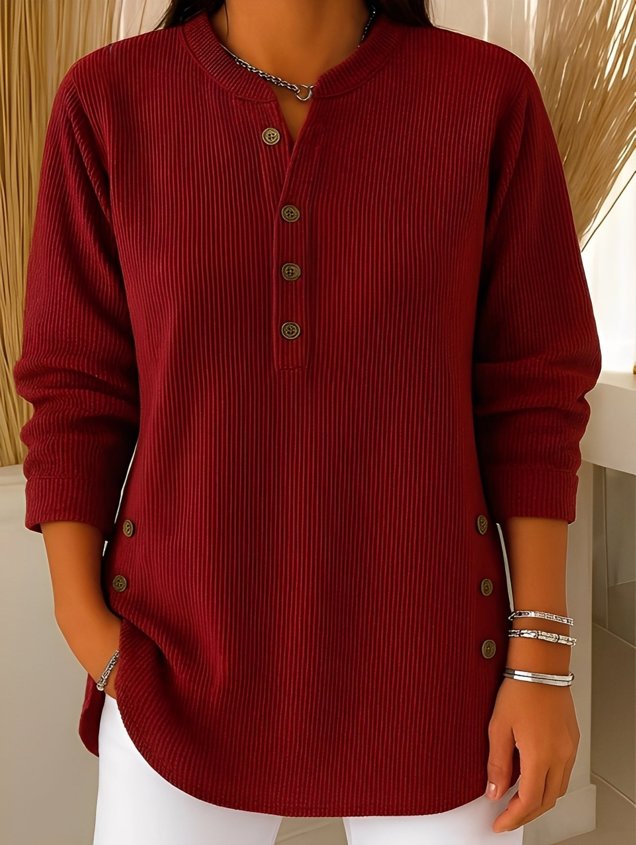 Maglione Donna con Bottoni Morbido