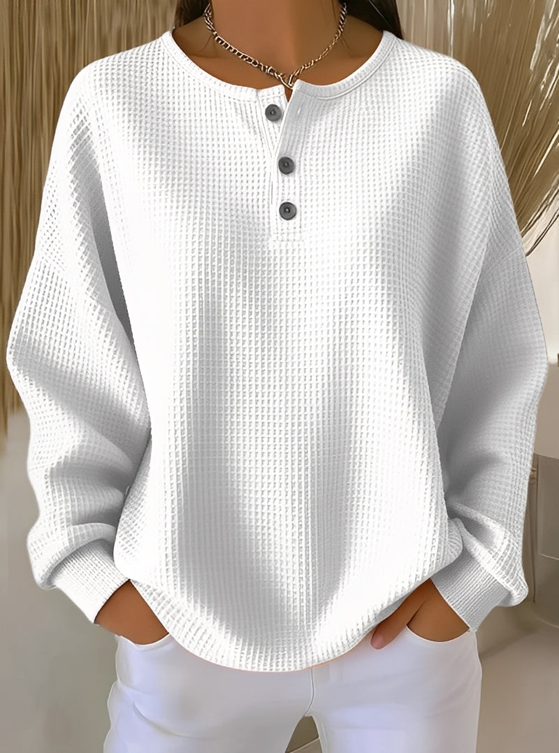 Maglione Donna in Maglia a Nido dApe con Bottoni Comodo