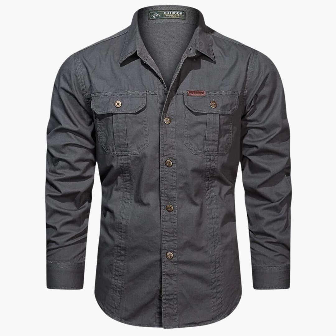 Camicia Cargo Uomo Manica Lunga Classica