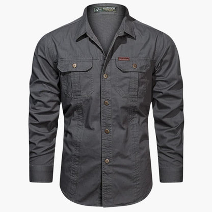 Camicia Cargo Uomo Manica Lunga Classica