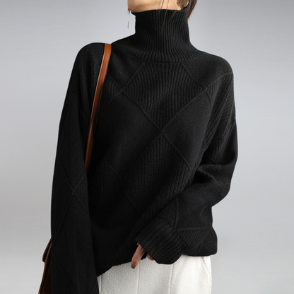 Maglione Donna in Cashmere Collo Alto Morbido Caldo