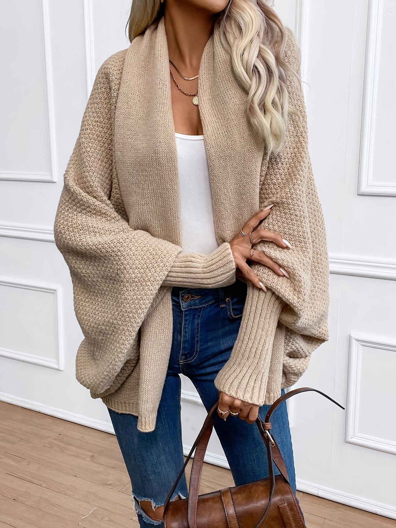 Cardigan Donna in Cashmere Maglia Manica Lunga Invernale