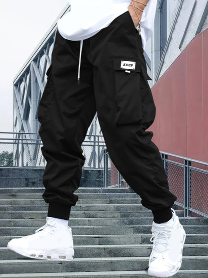 Pantaloni Cargo Uomo Streetwear Tasche e Polsini Elasticizzati