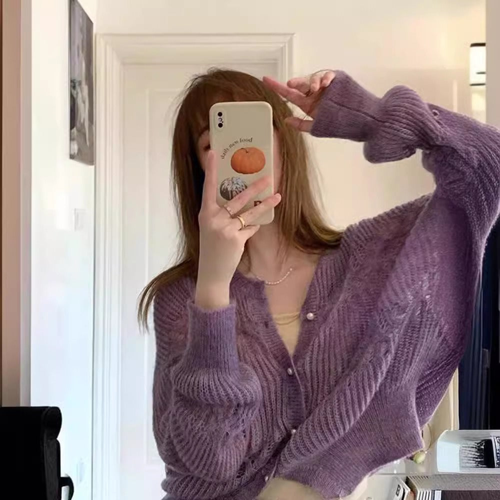 Cardigan Donna in Maglia Manica Lunga