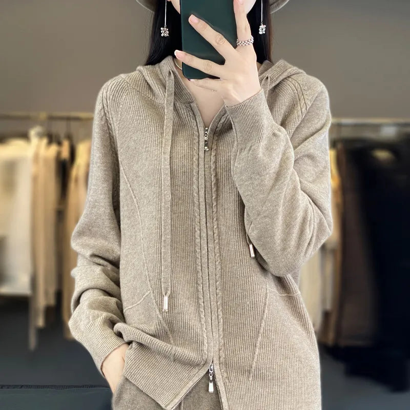 Cardigan Donna Caldo in Maglia Morbida Manica Lunga