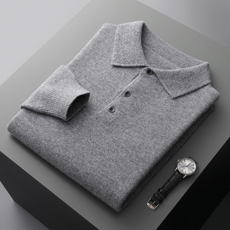 Polo Uomo Cashmere Manica Lunga Traspirante Comfort