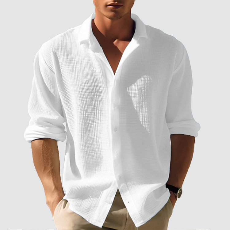 Camicia Uomo Colletto con Bottone Manica Lunga - Brentozzi