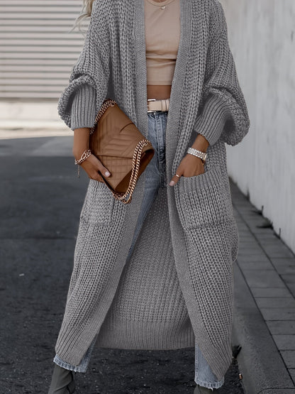 Cardigan Donna Casual con Tasche Maglia Morbida