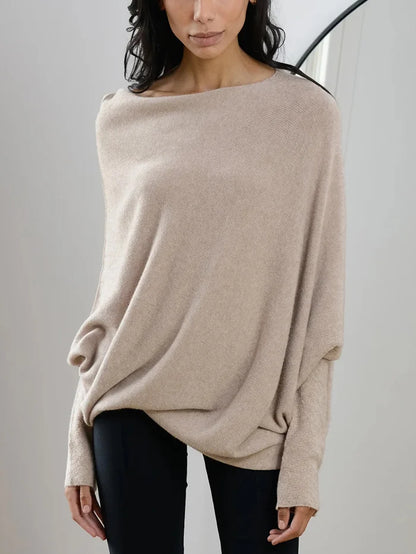 Maglione Donna Asimmetrico Scollo Bardot Maglia