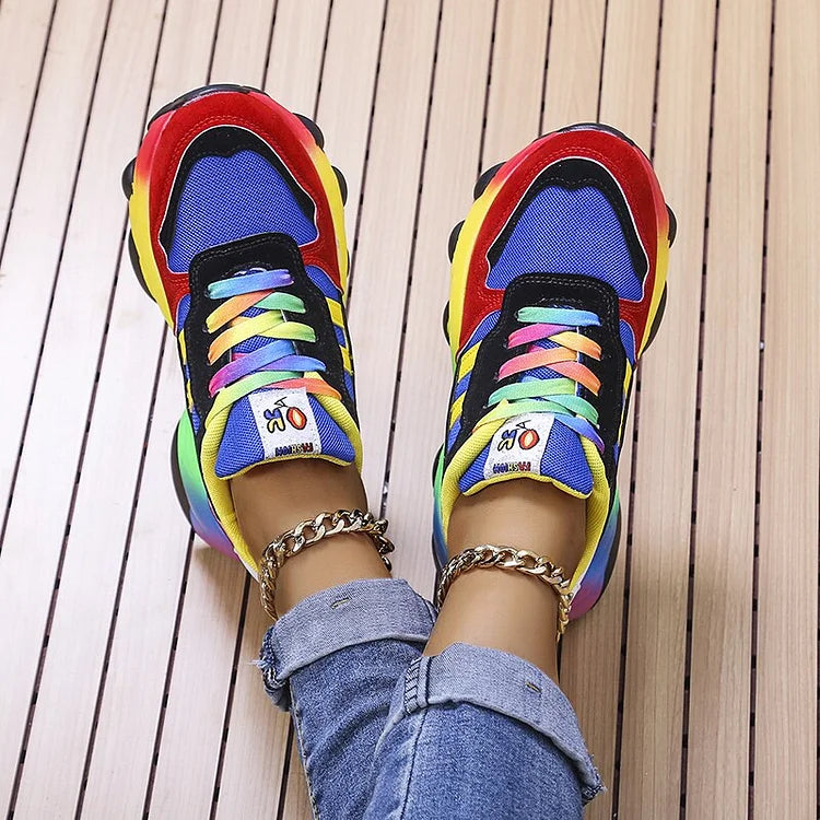 Sneaker Donna Stringate Suola Spessa - Brentozzi