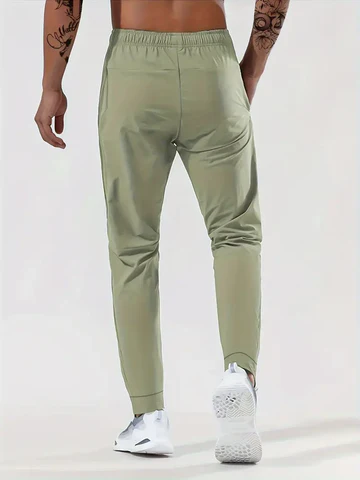 Pantaloni Sportivi Uomo in Tessuto Elasticizzato con Zip