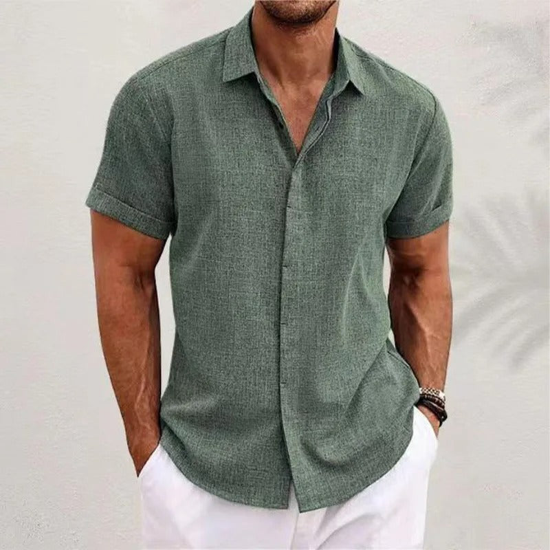 Polo Uomo Manica Corta Cotone Bottoni Casual