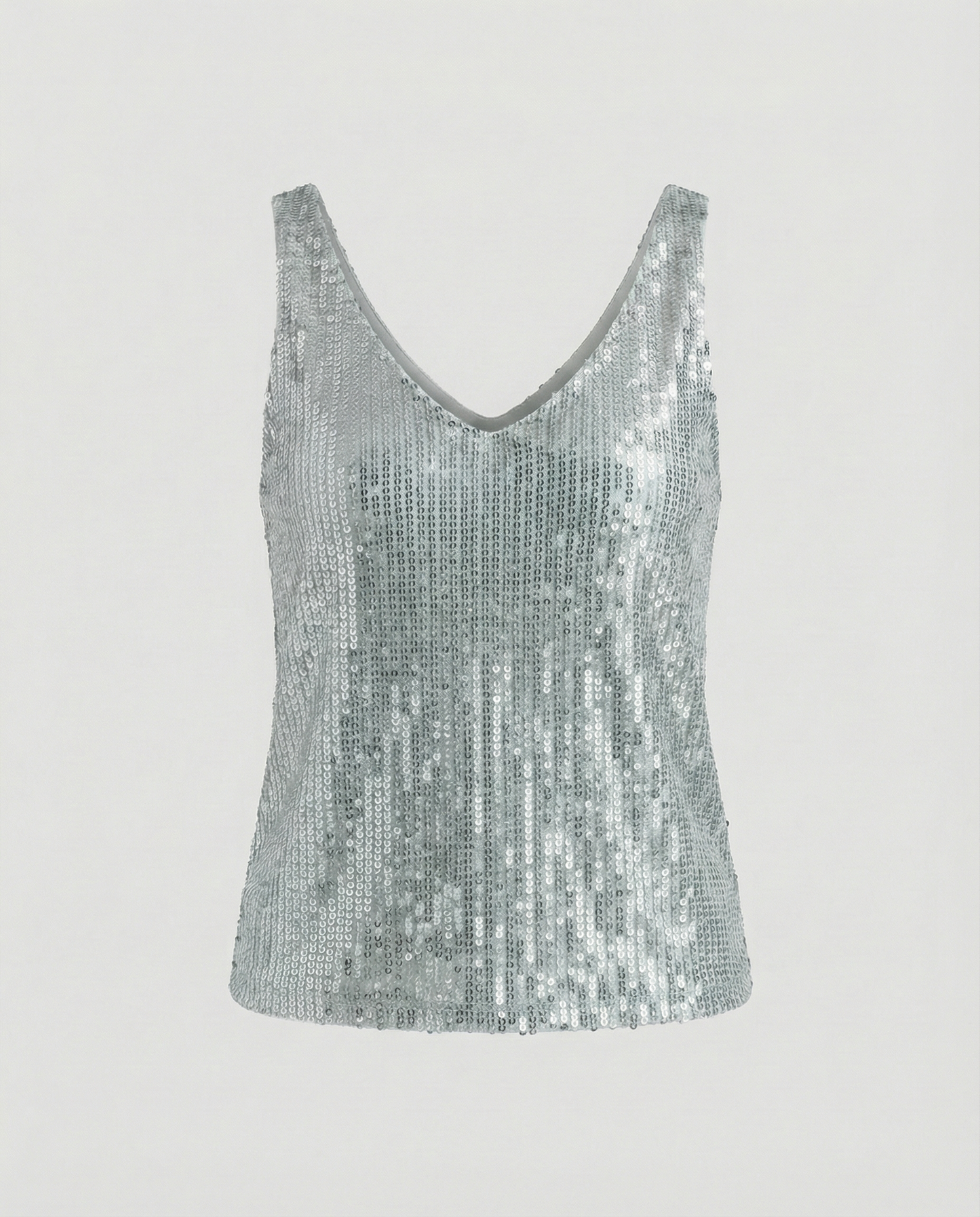 Donna Paillettes Scollo a V Lucido