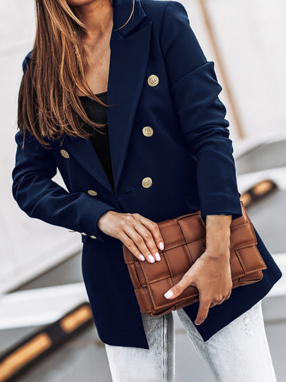 Blazer Donna Elegante Doppio Bottone Stile Business Classico
