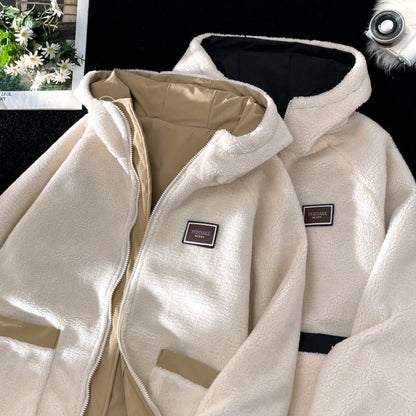 Giacca Uomo Reversibile con Cappuccio e Fodera in Pile