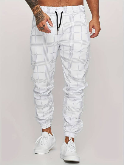 Pantaloni Jogging Uomo con Motivo a Quadri Comfort