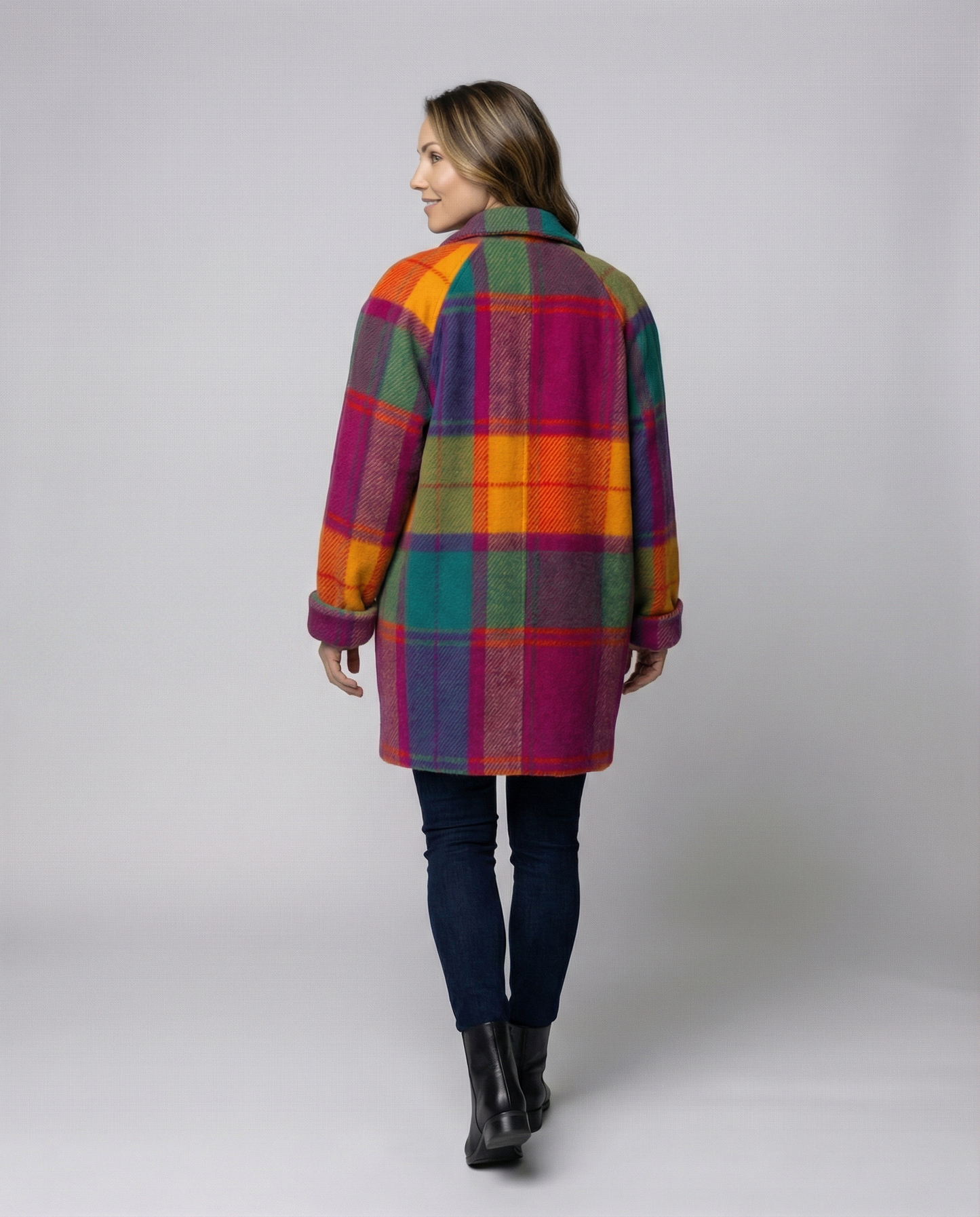 Giacca Donna Oversize Motivo Quadri