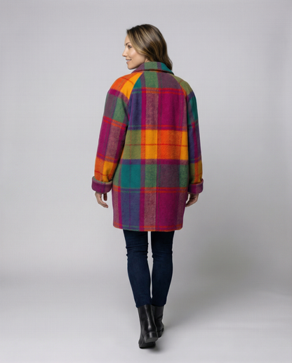 Giacca Donna Oversize Motivo Quadri