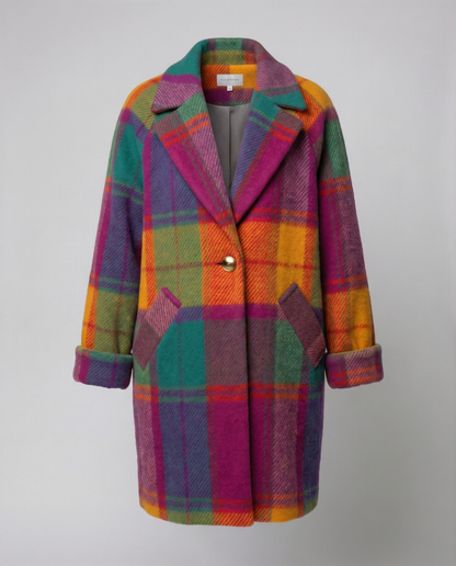 Giacca Donna Oversize Motivo Quadri