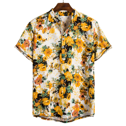 Camicia Uomo Fantasia Floreale Vestibilità Comoda - Brentozzi