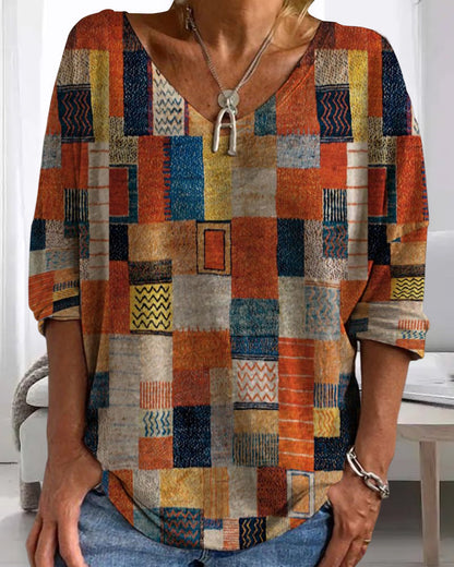 Donna Patchwork Scollo a V