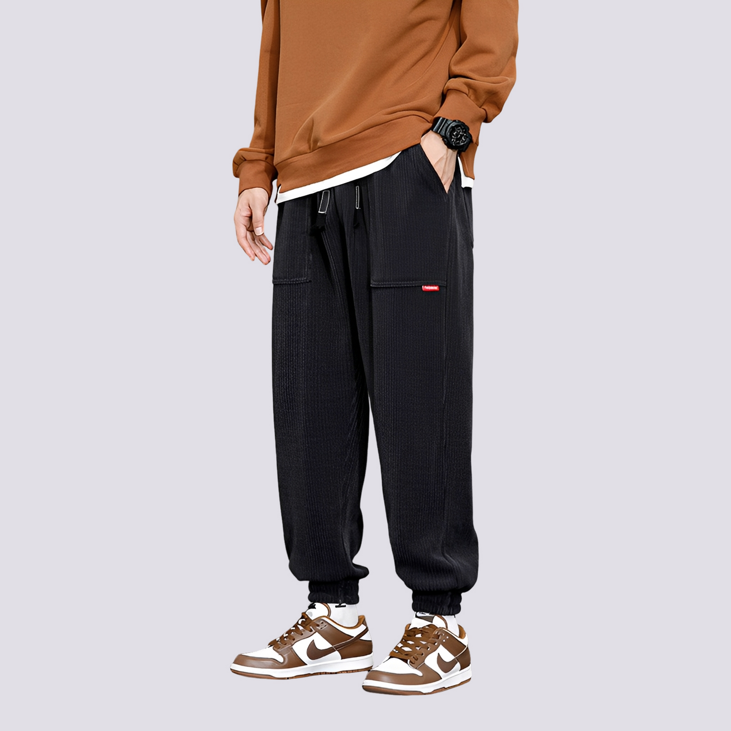 Pantaloni Jogging Uomo in Velluto a Coste Vestibilità Comoda