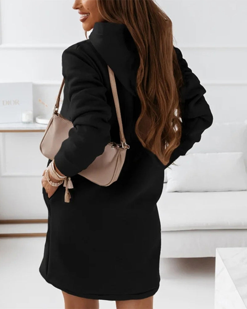 Felpa Donna Cotone con Zip Stile Casual