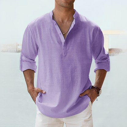 Camicia Uomo Estiva Stile Elegante Manica Lunga