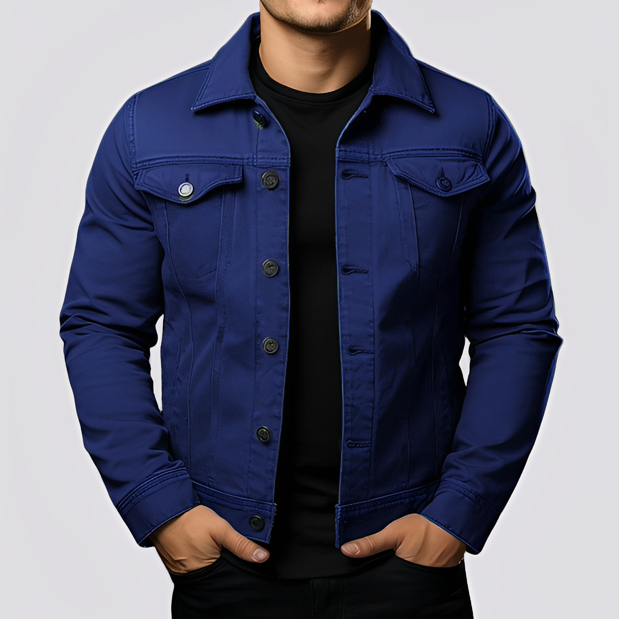 Giacca Jeans Uomo Vintage Denim Resistente