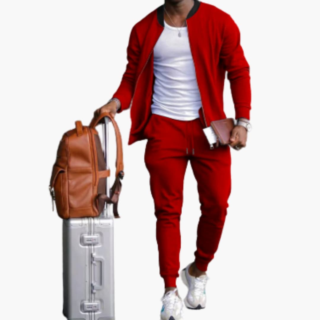 Tuta Sportiva Uomo con Zip Vestibilità Regolare